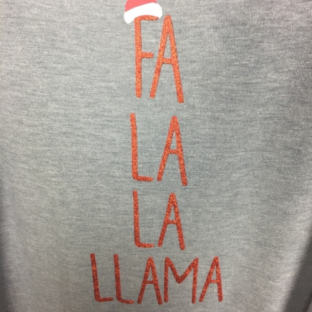 Christmas Holiday Glitter Fa La La Llama Tee